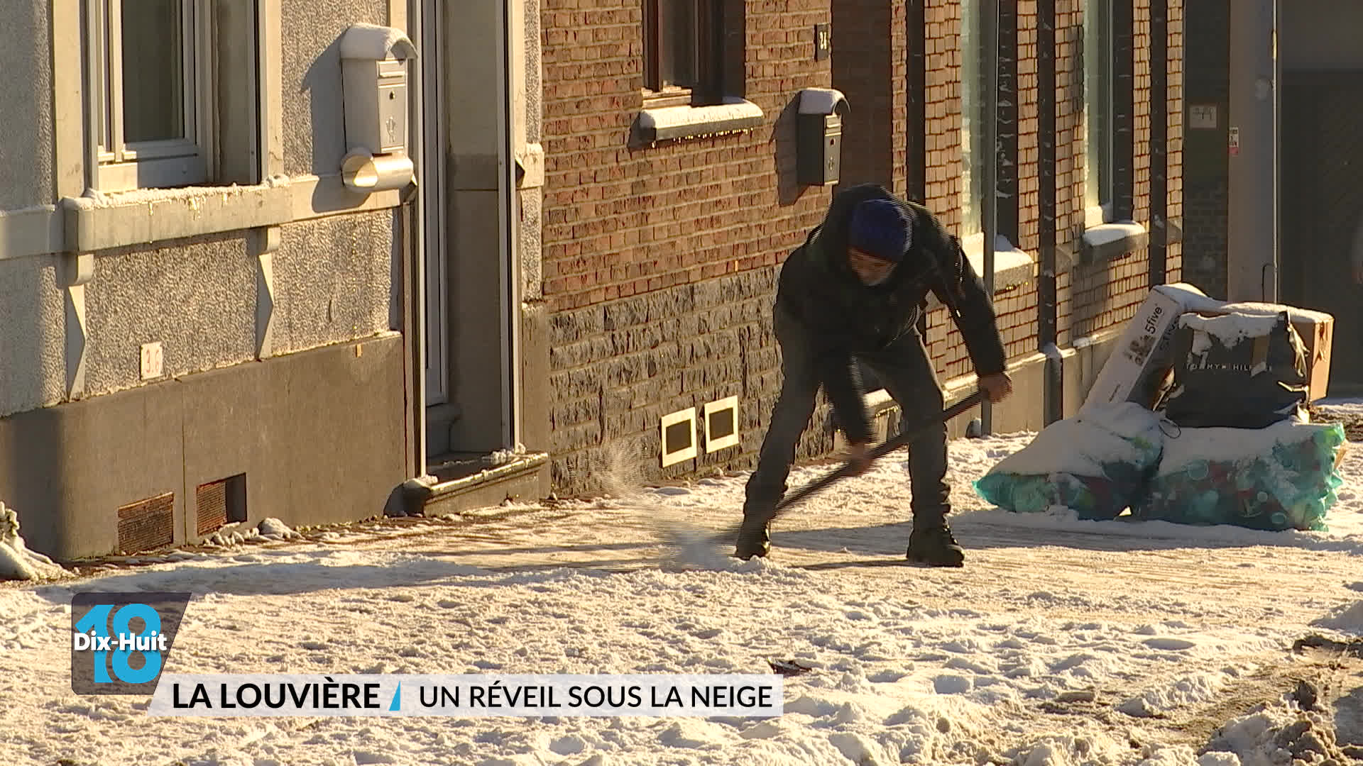 La Louvière : un réveil sous la neige