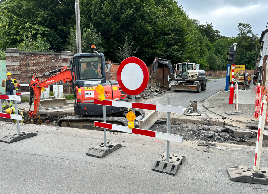 La Louvière : prolongation des travaux rues des Rivaux et Gustave Boël