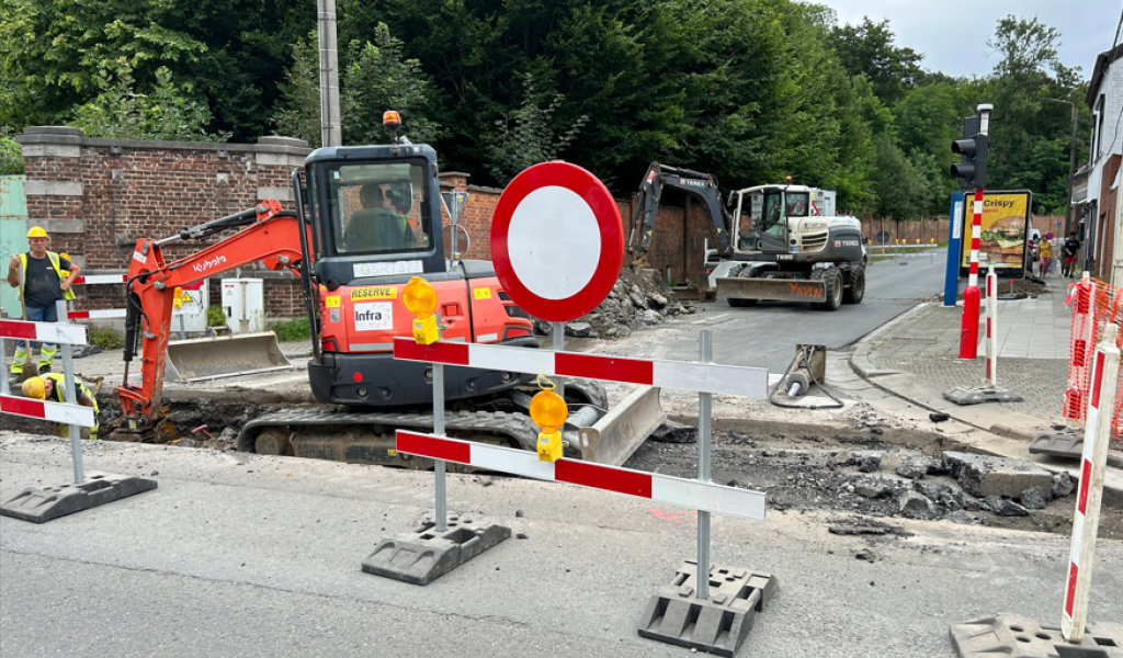 La Louvière : prolongation des travaux rues des Rivaux et Gustave Boël