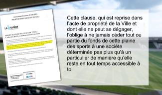 Nouveau stade : la ville justifie sa décision